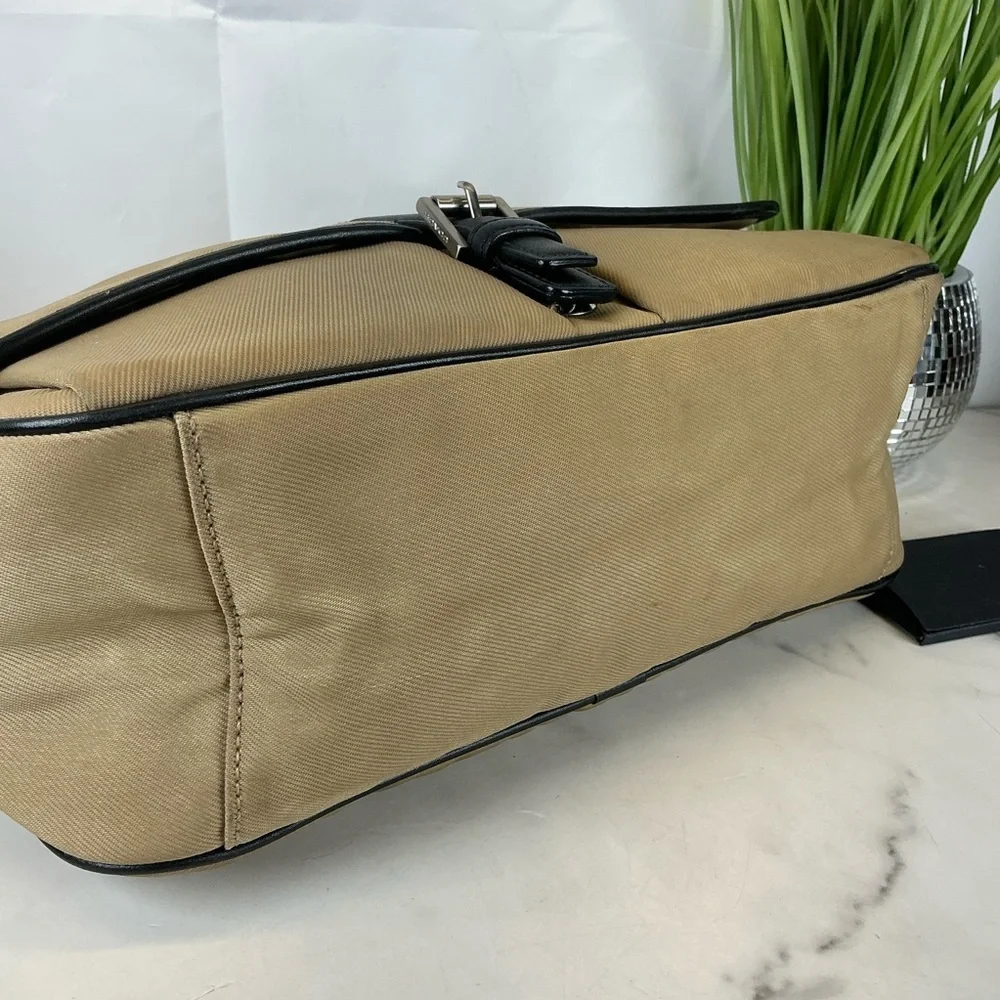 Coach Unisex Mercer‎ Y2K Twill Tan Black Messenger Shoulder Nylon Crossbody Bag